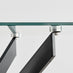 Leonardo Black Leg Glass Dining Table & 4 Blue Pesaro Black Leg Chairs