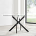 Leonardo Rectangular Glass and Black Metal 4 Seater Dining Table