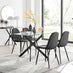 Leonardo Black Leg Glass Dining Table & 4 Black Corona Black Leg Chairs