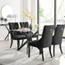 Leonardo Black Leg Glass Dining Table & 4 Black Belgravia Black Leg Chairs