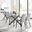 Leonardo Black Leg Glass Dining Table & 4 Grey Pesaro Black Leg Chairs