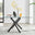 Leonardo Black Leg Glass Dining Table & 6 Green Pesaro Black Leg Chairs