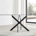 Leonardo Black Leg Glass Dining Table & 6 Green Pesaro Black Leg Chairs