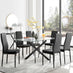 Leonardo Black Leg Glass Dining Table & 6 Black Milan Black Leg Chairs