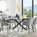 Leonardo Black Leg Glass Dining Table & 6 Grey Calla Black Leg Chairs