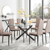 Leonardo Black Leg Glass Dining Table & 6 Cappuccino Milan Black Leg Chairs