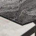 Leonardo Brown/Grey Glass Marble Effect Black Leg Table & 4 Black Milan Black Leg Chairs