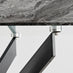 Leonardo Brown/Grey Glass Marble Effect Black Leg Table & 4 Grey Milan Black Leg Chairs