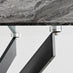 Leonardo Brown/Grey Glass Marble Effect Black Leg Table & 4 Grey Milan Black Leg Chairs