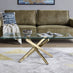 Leonardo Rectangular Glass and Gold Coffee Table