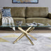 Leonardo Rectangular Glass and Gold Coffee Table