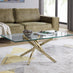 Leonardo Rectangular Glass and Gold Coffee Table