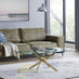 Leonardo Rectangular Glass and Gold Coffee Table
