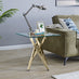 Leonardo Square Glass and Gold Side Table