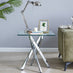 Leonardo Square Glass and Silver Side Table