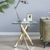 Leonardo Square Glass and Gold Side Table