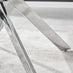 Leonardo White Glass Marble Effect Silver Leg Table & 4 Grey Milan Chrome Leg Chairs