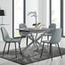 Lira 100cm Grey Metal Extending Dining Table & 4 Grey Corona Black Leg Chairs
