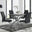 Lira 100cm Grey Metal Extending Dining Table & 4 Black Lorenzo Chairs
