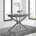 Lira Rectangular Grey High Gloss and Metal Extending 4-6 Seater Dining Table
