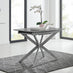 Lira 100cm Grey Metal Extending Dining Table & 4 Grey Corona Black Leg Chairs