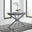 Lira 100cm Grey Metal Extending Dining Table & 4 Blue Pesaro Black Leg Chairs