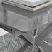 Lira 100cm Grey Metal Extending Dining Table & 4 Blue Pesaro Black Leg Chairs