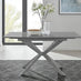 Lira 100cm Grey Metal Extending Dining Table & 4 Grey Milan Chrome Leg Chairs