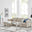 Miami Chrome Metal And Glass Console Coffee End Side Table Set