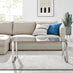 Miami Rectangular Glass and Silver Coffee Table