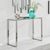 Miami Glass and Silver Console Table