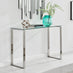 Miami Chrome Metal And Glass Console Coffee End Side Table Set