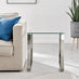 Miami Square Glass and Silver Side Table