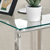 Miami Square Glass and Silver Side Table