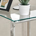 Miami Square Glass and Silver Side Table
