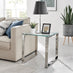Miami Square Glass and Silver Side Table