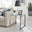 Miami Square Glass and Silver Side Table