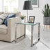 Miami Square Glass and Silver Side Table