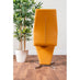 Imperia 4 Modern Black High Gloss Dining Table And 4 Mustard Yellow Luxury Willow Chairs Set
