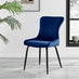 2x Nora Navy Blue Velvet Dining Chairs Black Legs