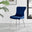 2x Nora Navy Blue Velvet Dining Chairs Silver Legs