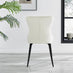 2x Nora Cream Velvet Dining Chairs Black Legs
