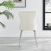 2x Nora Cream Velvet Dining Chairs Silver Legs