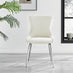 2x Nora Cream Velvet Dining Chairs Silver Legs