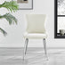 2x Nora Cream Velvet Dining Chairs Silver Legs