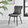 2x Nora Dark Grey Velvet Dining Chairs Black Legs