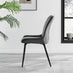 2x Nora Dark Grey Velvet Dining Chairs Black Legs