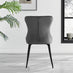 2x Nora Dark Grey Velvet Dining Chairs Black Legs