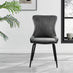 2x Nora Dark Grey Velvet Dining Chairs Black Legs