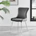 2x Nora Dark Grey Velvet Dining Chairs Silver Legs